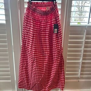 Red and white gingham, maxi skirt